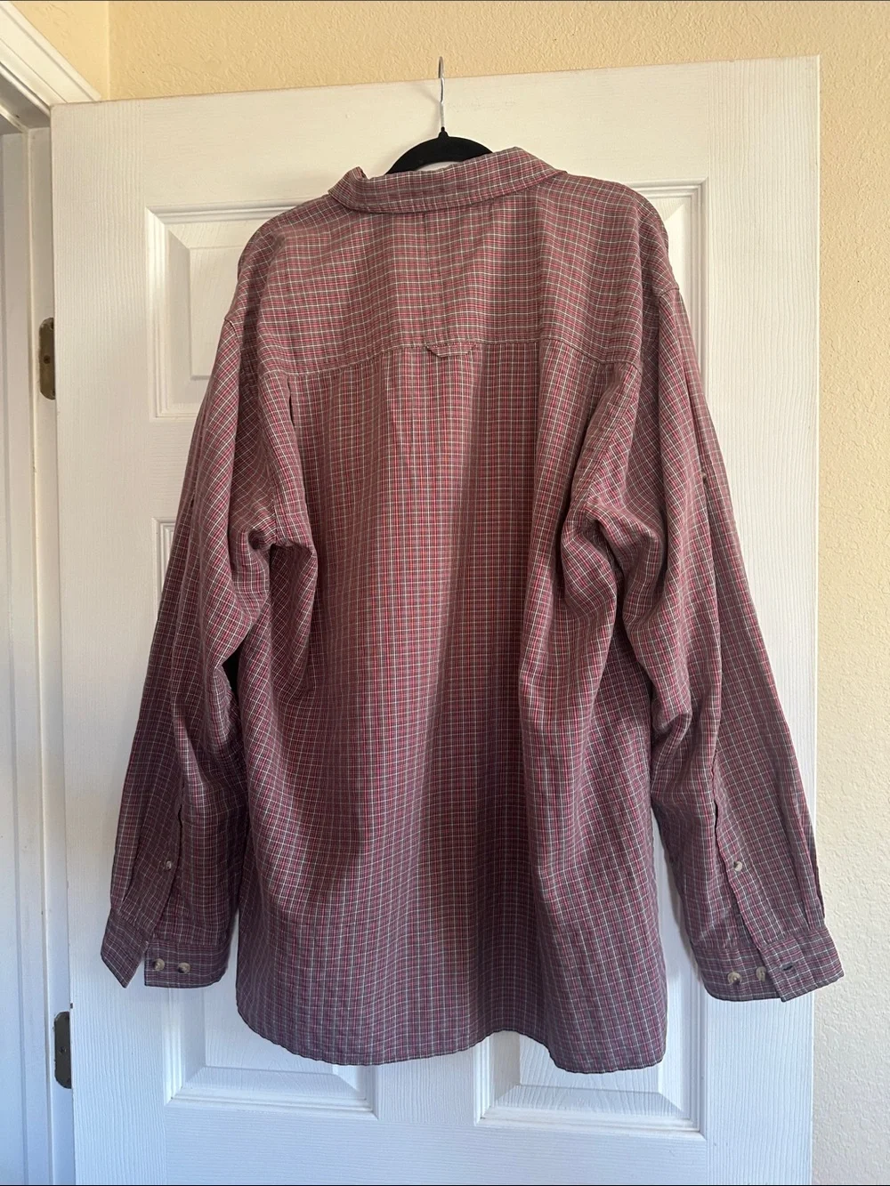The North Face Men's Red Plaid Long-Sleeve Button-Up Shirt